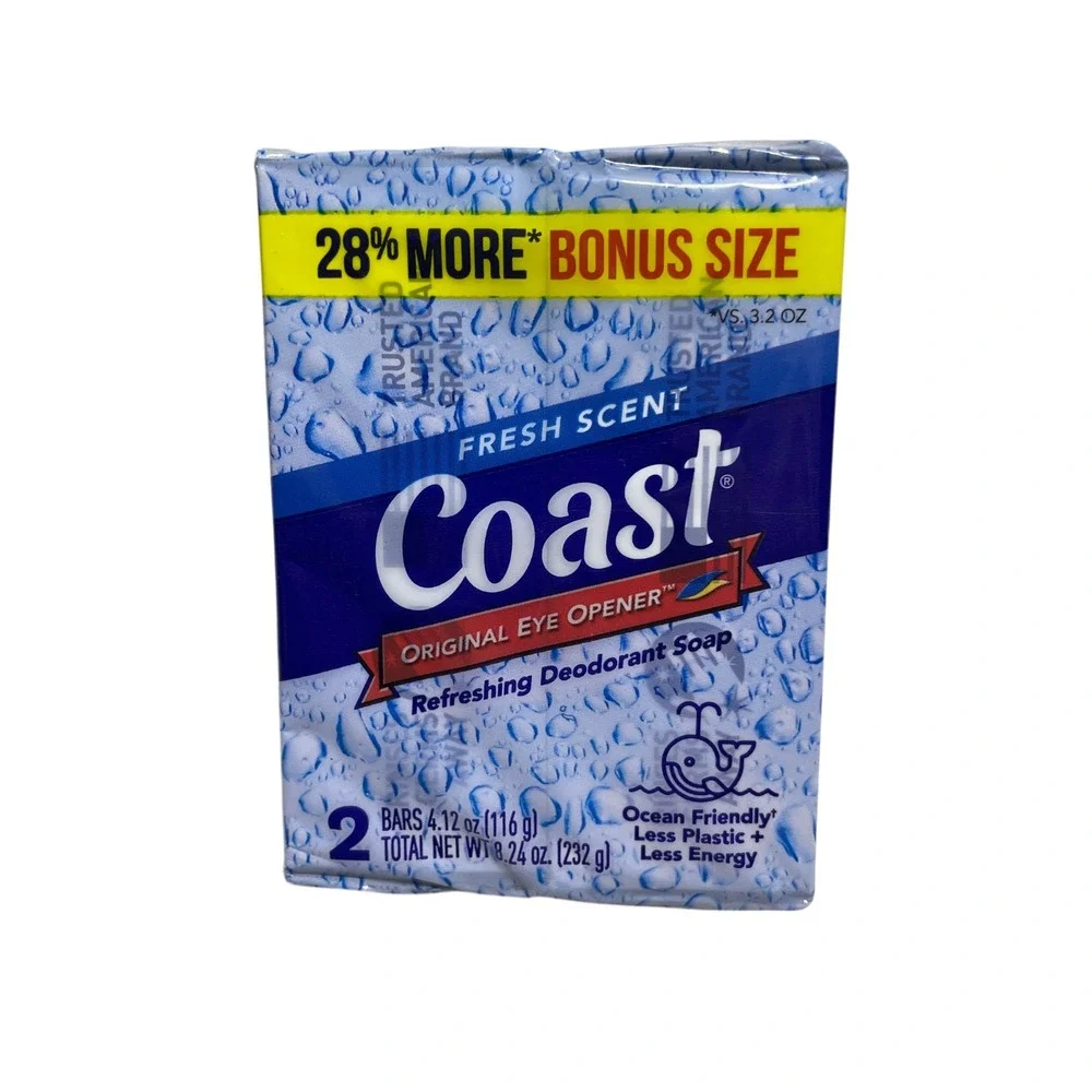 Coast Fresh Scent Soap (2 bars) New in Package 4.12 oz Each